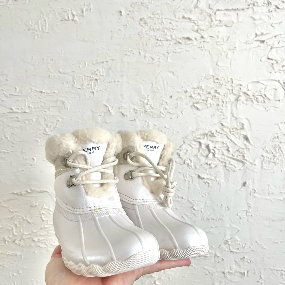 Sperry White Rain & Snow Boots Waterproof Duck Design